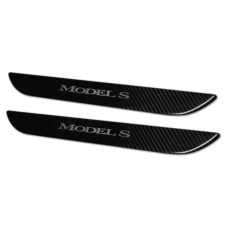 Carbon Fiber Textured Front Door Sill Protector for Tesla Model S 2016-2018
