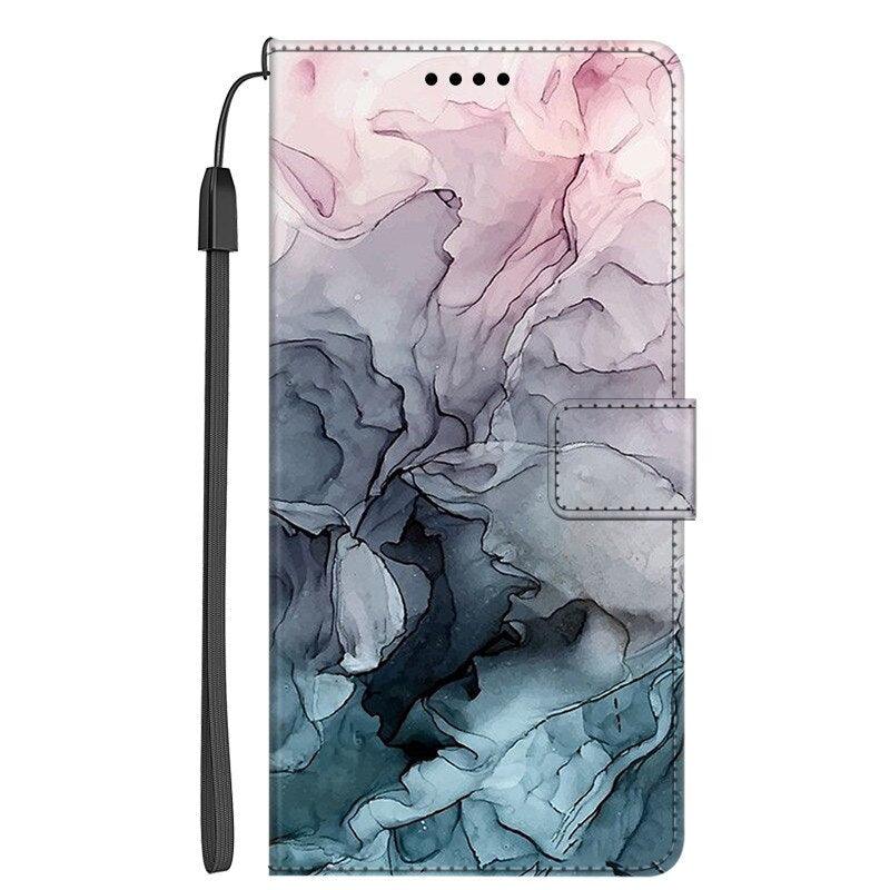 Card Holder PU Leather Wrist Strap Protective Wallet Case Marble Leather Case For Xiaomi Redmi Note 11S 11 Pro 5G Flip Cover Stand Wallet Book Case For Redmi Note11S 11Pro 5G 2022