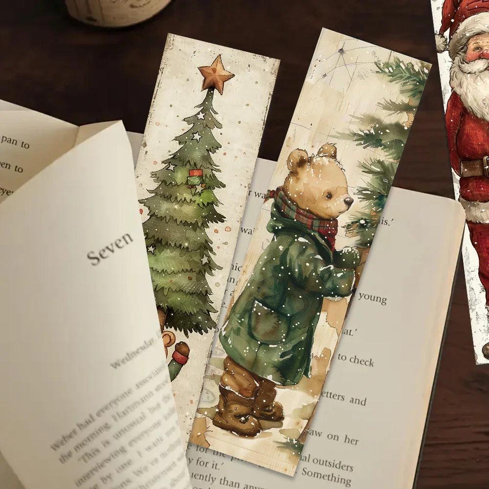 Cardboard Christmas Bookmarks Set with Student and Teacher Designs