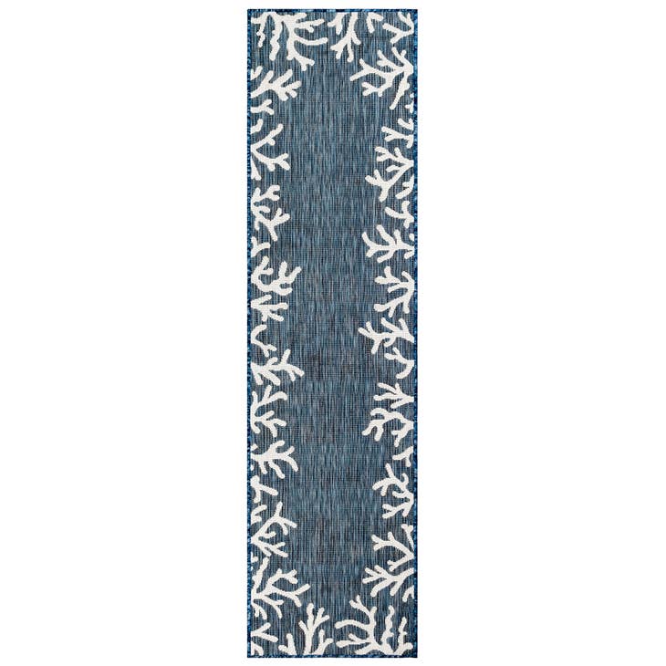 Carmel Coral Border Indoor/Outdoor Rug Navy - 3'9
