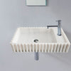 Carrara White Marble Wall-mount Bathroom Vanity Sink Fluted/Reeded (W)12