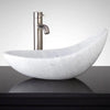 Turkish Marble Handcrafted Asymmetric Vessel Sink Polished 14x22 - Polished / (W)14" (L)22" (H)10" / Carrara White Marble