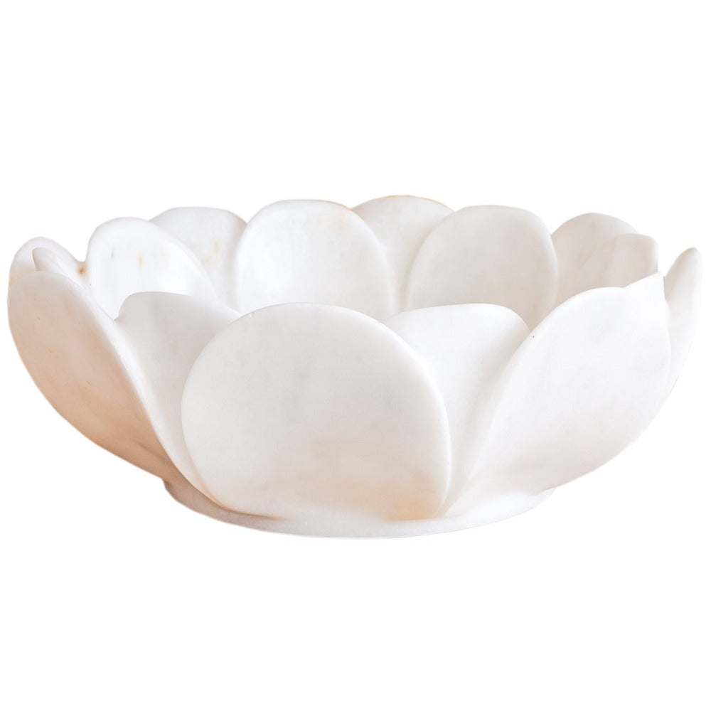 Carrara White Marble Natural Stone Flower Shape Polished Sink (D)17