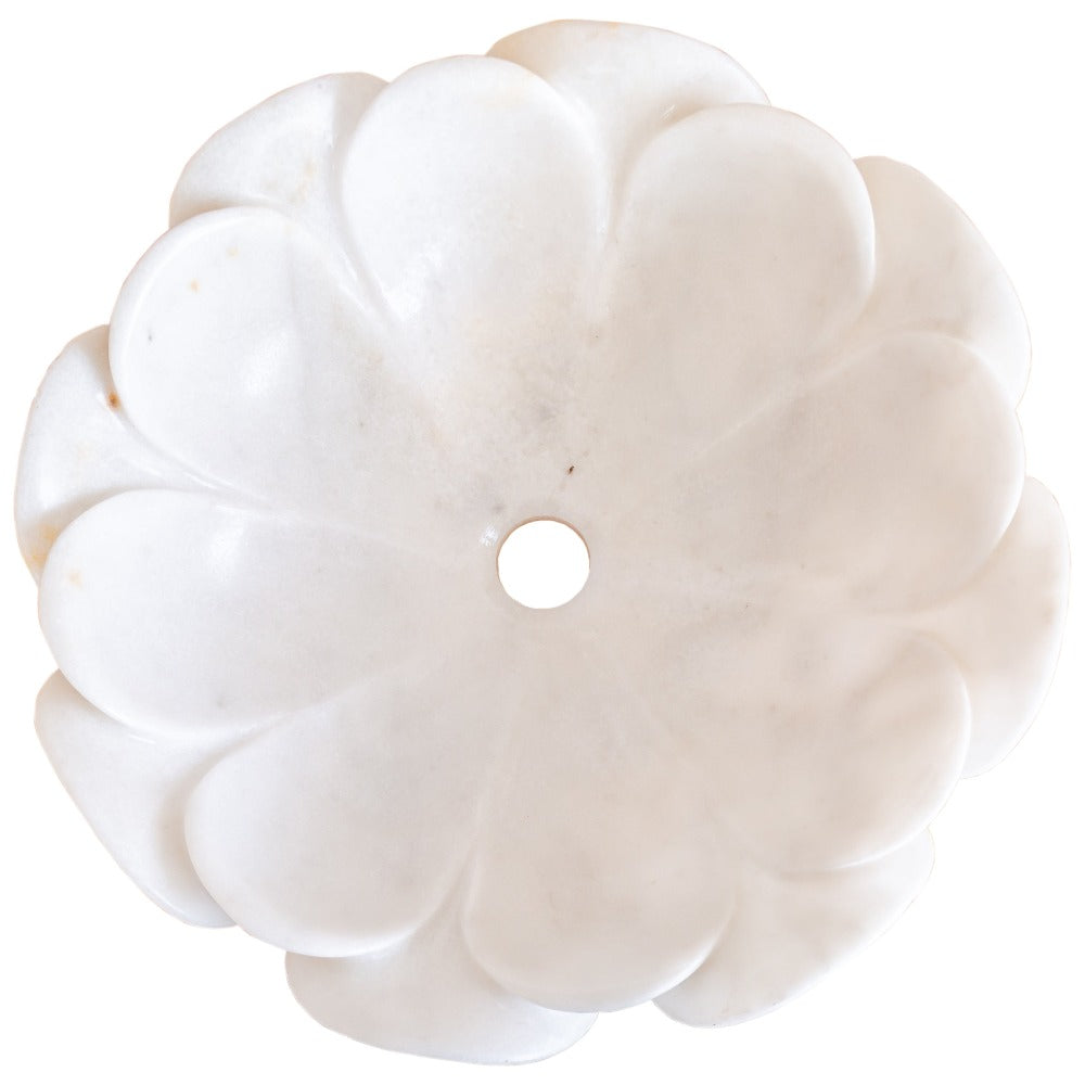 Carrara White Marble Natural Stone Flower Shape Polished Sink (D)17