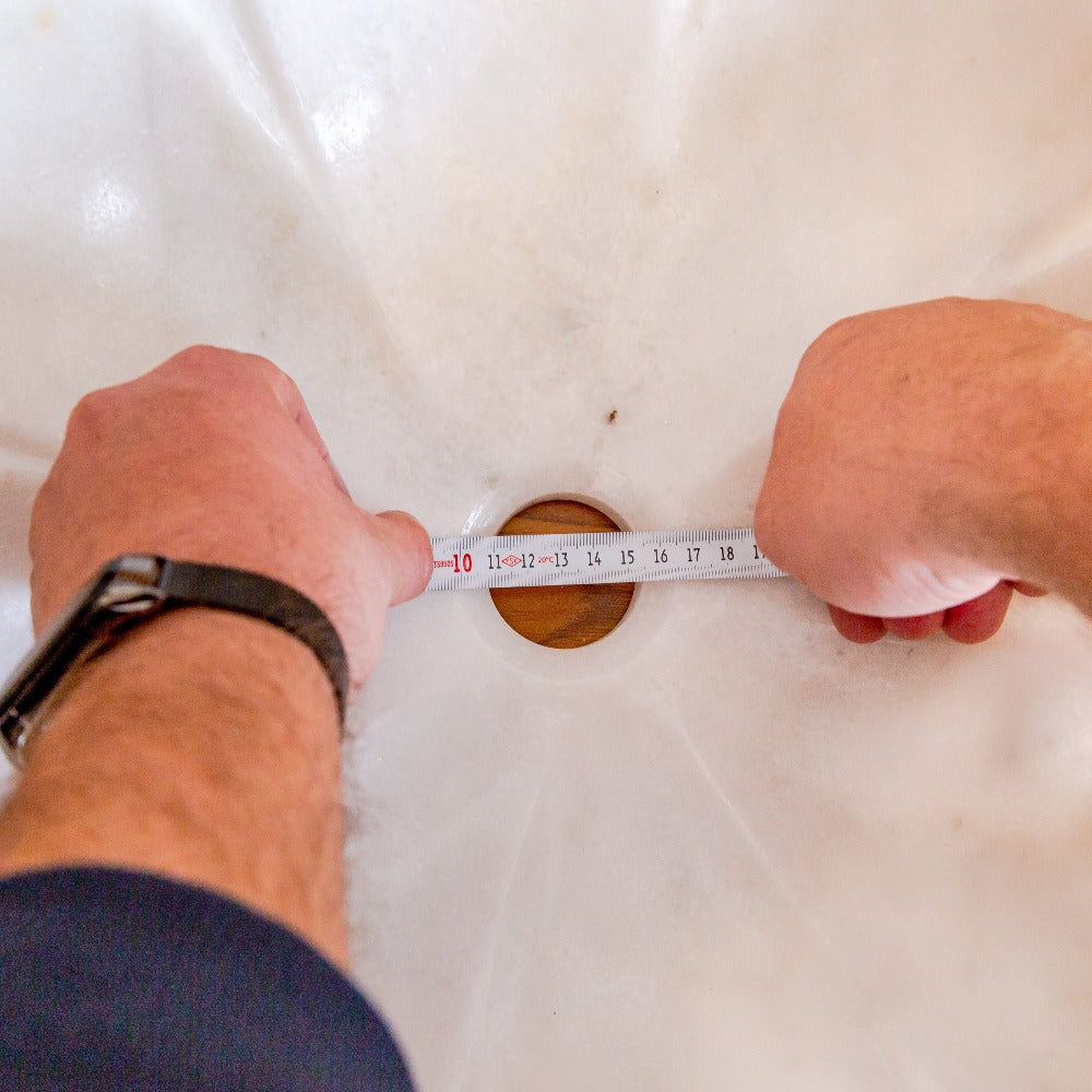 Carrara White Marble Natural Stone Flower Shape Polished Sink (D)17