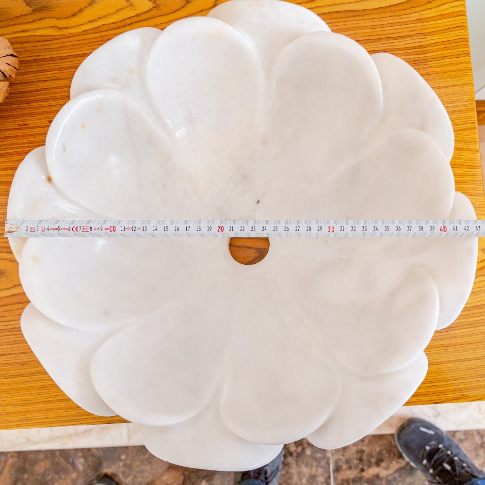 Carrara White Marble Natural Stone Flower Shape Polished Sink (D)17
