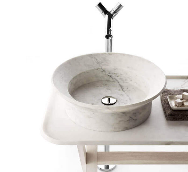 Special Design Marble Above Vanity Bathroom Vessel Sink Polished (D)20