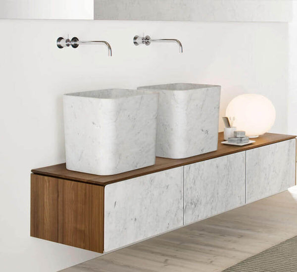 Marble Bucket Design Rectangular Above-counter Sink Polished (W)14