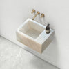 Carrara White Marble Wall-mount Bathroom Sink (W)14