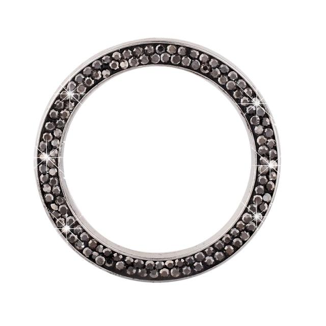 Cars One-Key Engine Start Stop Ignition Push Button Switch Cover Decorative Rhinestone Diamond Crystal Ring Car Parts Push to Start Button Cover Crystal Rhinestone Car Ring Emblem Sticker Bling Accessories for Women