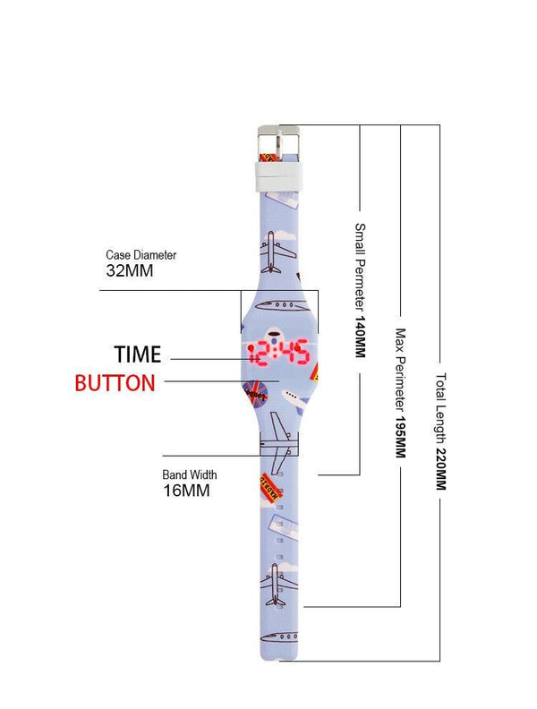 Cartoon Childrens Cute Watches LED Digital Clock Kids Student Dinosaur Digital Sport Watch For Boys Girls Kid Waterproof Electronic Functional Cute Outdoor Kids Watches