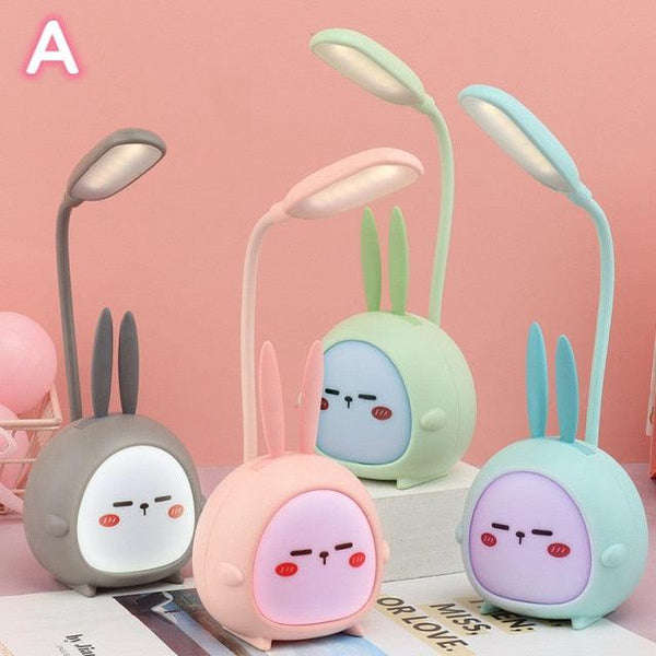 Cartoon Desk Lamp Eye Protection Energy-saving Reading Lamp USB Charging Sleeping Night Light LED Table Lamp for Kids Cute Study Lamps for Bedroom Décor