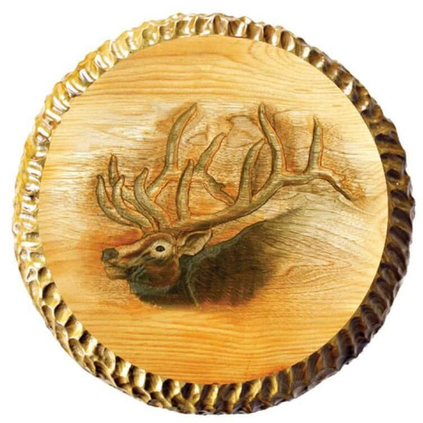 Carved Wood Elk Barstool - Gifts for You 'n Me