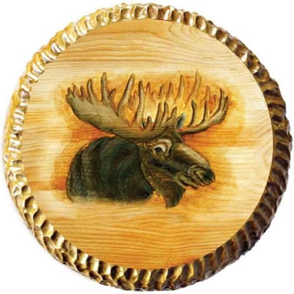 Carved Wood Moose Barstool - Gifts for You 'n Me