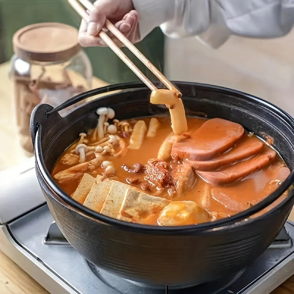 Cast Iron Dutch Oven with Lid - Non-Stick, Thick-Walled, Perfect for Camping, Outdoor Cooking, and Japanese Hot Pot (Nabe) - Ideal for Thanksgiving, Christmas, Halloween, Valentine'S Day, Easter, Camping Gear|Sturdy Handle|Du