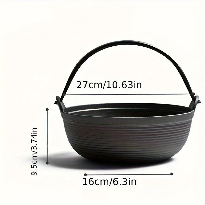 Cast Iron Dutch Oven with Lid - Non-Stick, Thick-Walled, Perfect for Camping, Outdoor Cooking, and Japanese Hot Pot (Nabe) - Ideal for Thanksgiving, Christmas, Halloween, Valentine'S Day, Easter, Camping Gear|Sturdy Handle|Du