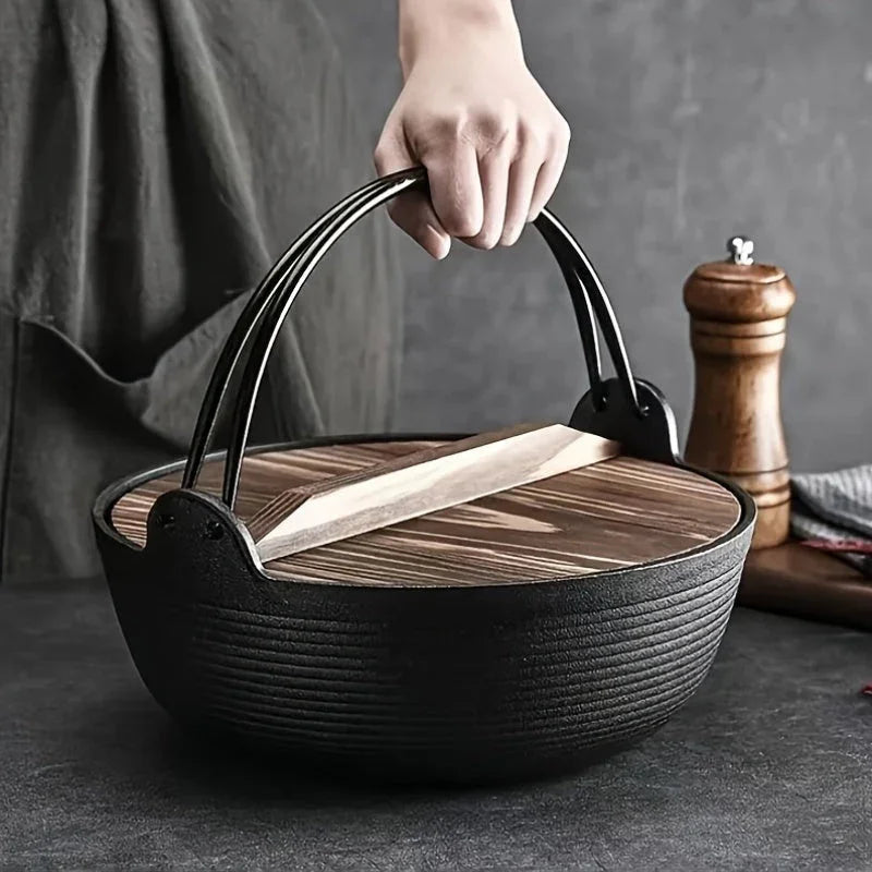 Cast Iron Dutch Oven with Lid - Non-Stick, Thick-Walled, Perfect for Camping, Outdoor Cooking, and Japanese Hot Pot (Nabe) - Ideal for Thanksgiving, Christmas, Halloween, Valentine'S Day, Easter, Camping Gear|Sturdy Handle|Du
