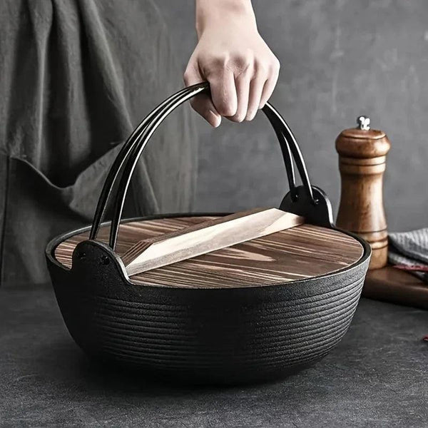 Cast Iron Dutch Oven with Lid - Non-Stick, Thick-Walled, Perfect for Camping, Outdoor Cooking, and Japanese Hot Pot (Nabe) - Ideal for Thanksgiving, Christmas, Halloween, Valentine'S Day, Easter, Camping Gear|Sturdy Handle|Du