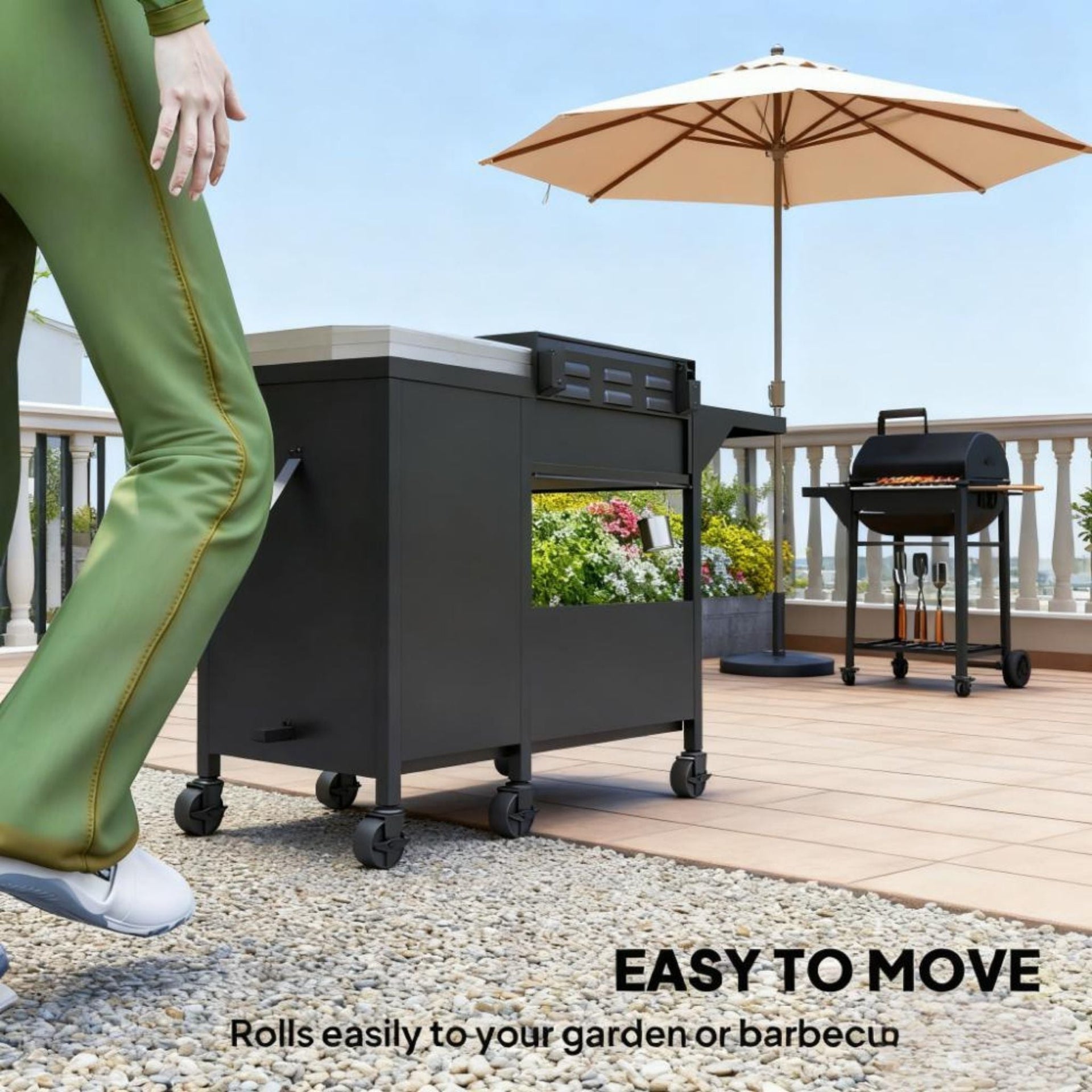 15K BTU Barbecue Propane Liquid Propane Grill With Side Burner (SAK53481)