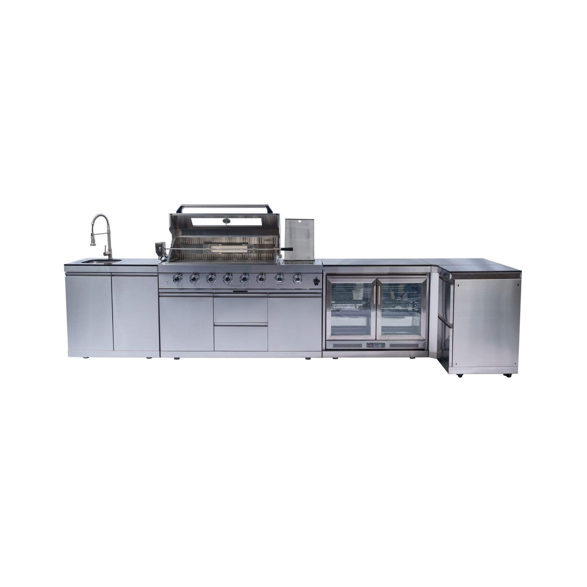 Montclair 58-Inch 6-Burner 96K BTU Gas Outdoor Liquid Propane Grill Island With Wine Cooler And Rotisserie (SAK31642)