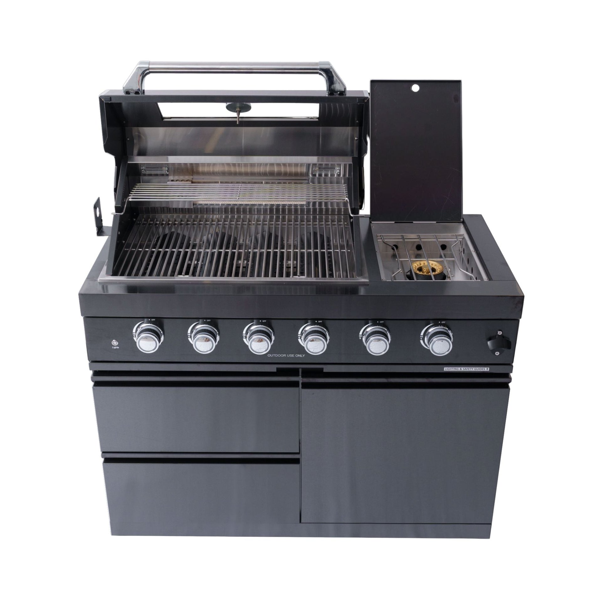 Ember Premium Black Stainless Steel 4-Burner Liquid Propane Kitchen Grill Island With Rotisserie Kit (SAK48157)