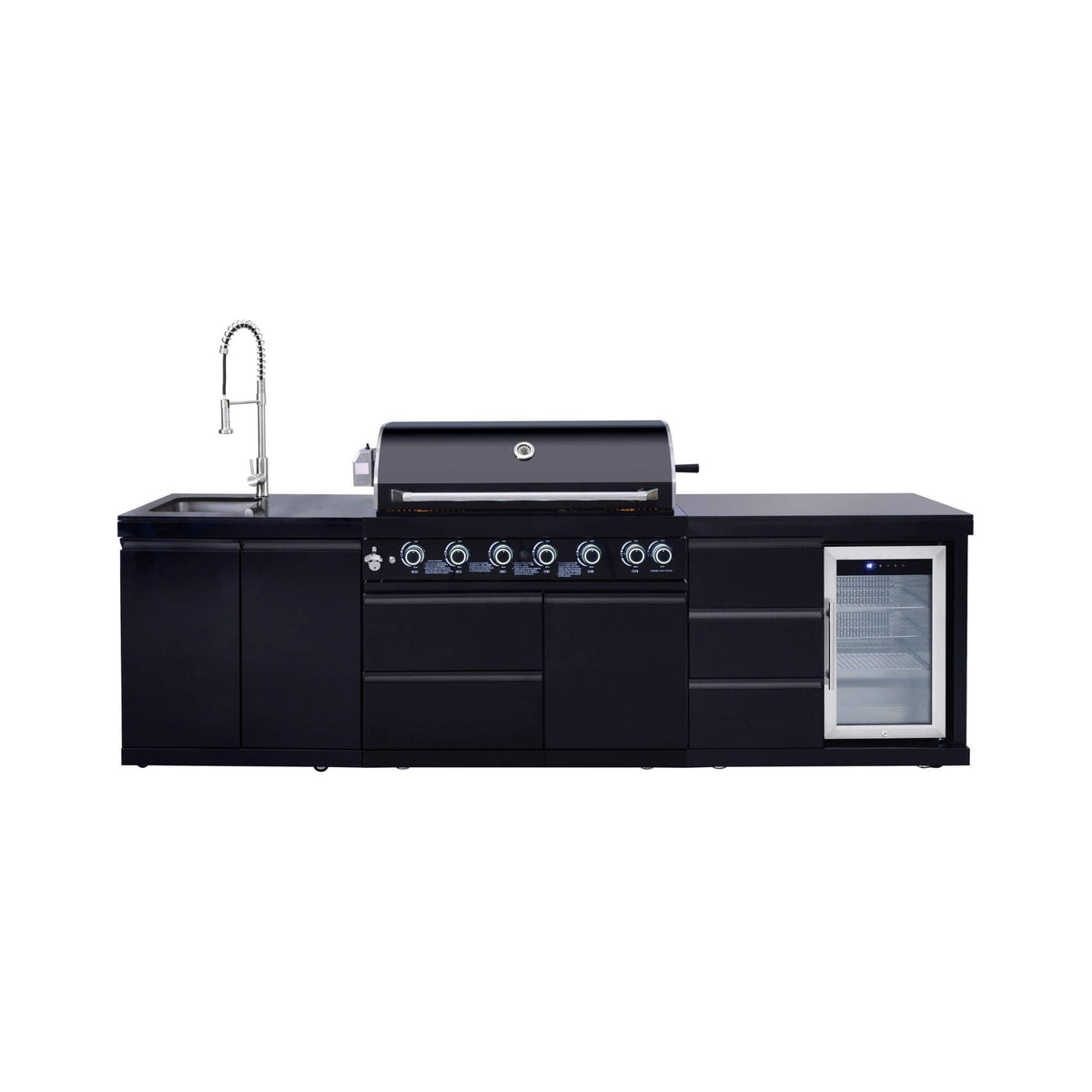 Summit 6-Burner 85000 BTU Liquid Propane Grill Island With Sink And Fridge (SAK59238)