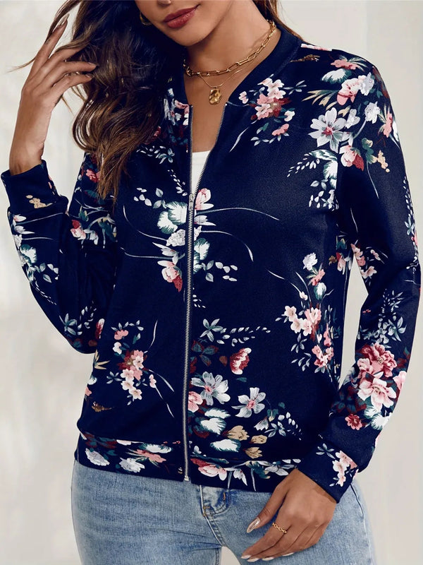 Casual cardigan long sleeved women's printed jacket