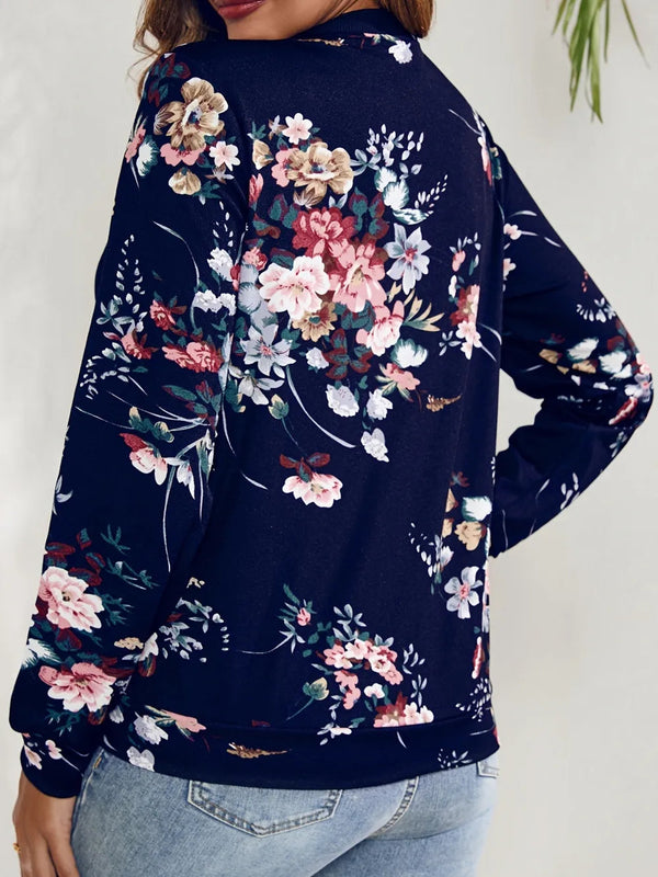 Casual cardigan long sleeved women's printed jacket