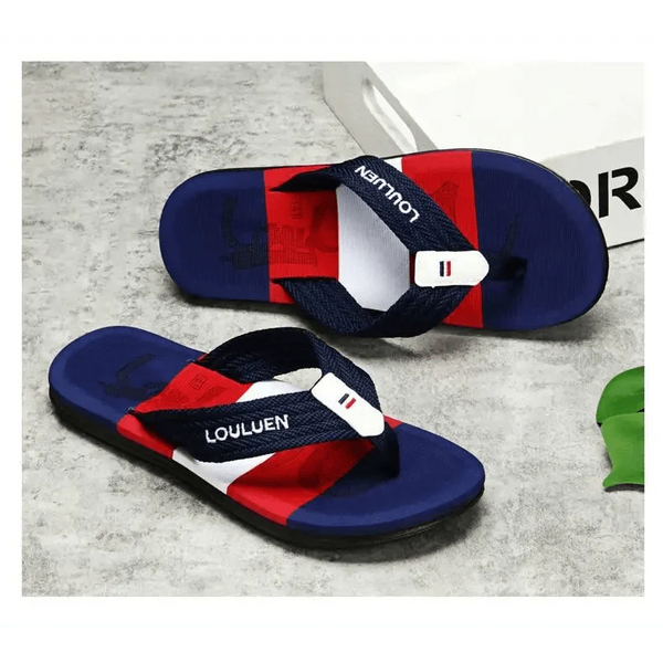 Casual  Men Blue Summer Flip Flops High Quality Men Flip Flops Breathable Beach Slippers Outdoor Cool Simple Design Comfortable Walking Sandals