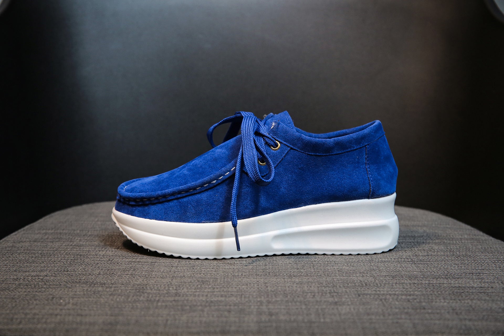 Casual sports single shoe round toe lace up flat bottom comfortable mesh women's shoes