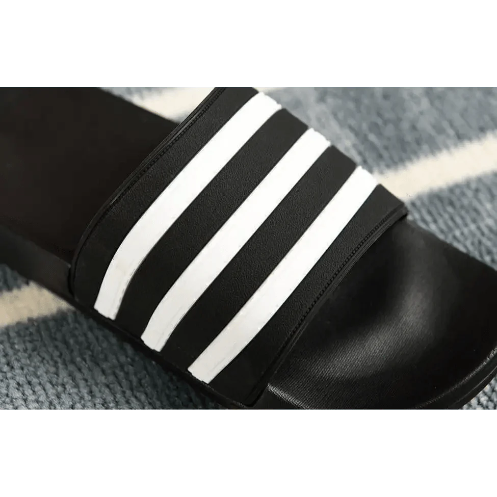 Casual Summer Modern Design Men Slippers Soft Black White Stripes Pattern Flip Flops Casual Summer Outdoor Slides For Women