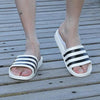 Casual Summer Modern Design Men Slippers Soft Black White Stripes Pattern Flip Flops Casual Summer Outdoor Slides For Women - White / 44-45(fit 43-44)