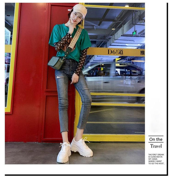 Casual Winter Women Thick Sneakers White Shoes Autumn Winter Fashion Platform Shoes Female Lace Up Rainbow Vulcanized Shoes Comfy Fashion Sneakers Breathable Athletic Casual Shoes