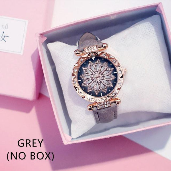 Casual Women Romantic Starry Sky Wrist Watch Bracelet Leather Rhinestone Designer Simple Dress Women's Watches Women Starry Sky PU Leather Strap Quartz Wristwatches For Woman Girls Teenagers