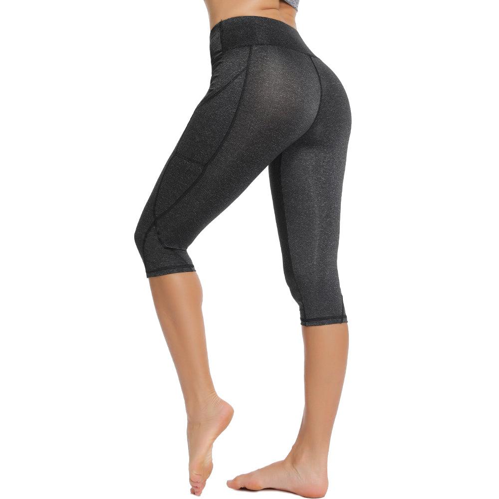 Casual Women's Yoga Pants Gym Fitness Sports Cropped Leggings Pocket Slim Pants Female Solid Color Women's Seamless Scrunch Legging Workout Leggings For Women Lift Tight Gym Yoga Home Pants