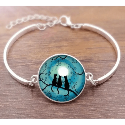 Cat Star Under The Glass Charm Bracelet Convex Plane Photo Handmade Jewelry For Woman And Man Accessories