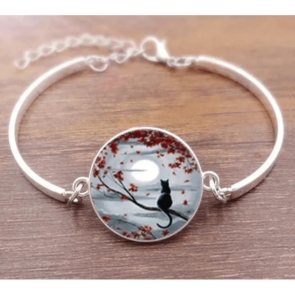 Cat Star Under The Glass Charm Bracelet Convex Plane Photo Handmade Jewelry For Woman And Man Accessories