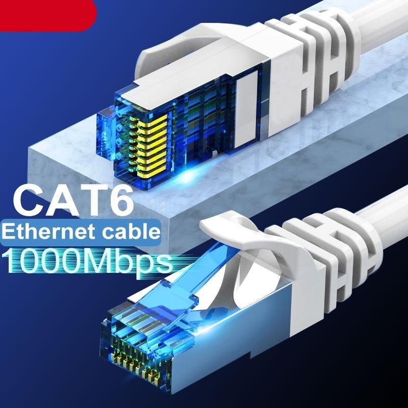 Cat6 Round Ethernet Cable RJ45 Cat6 Lan Cable Internet Modem Laptop Router Network Ethernet Cable Plated RJ45 Connectors Ethernet LAN Cable For Laptop Game Console