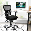 Ergonomic Mesh Office Chair with Adjustable Back Height and Armrests-Black - Black