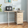 Folding Computer Laptop Desk Wheeled Home Office Furniture-Natural