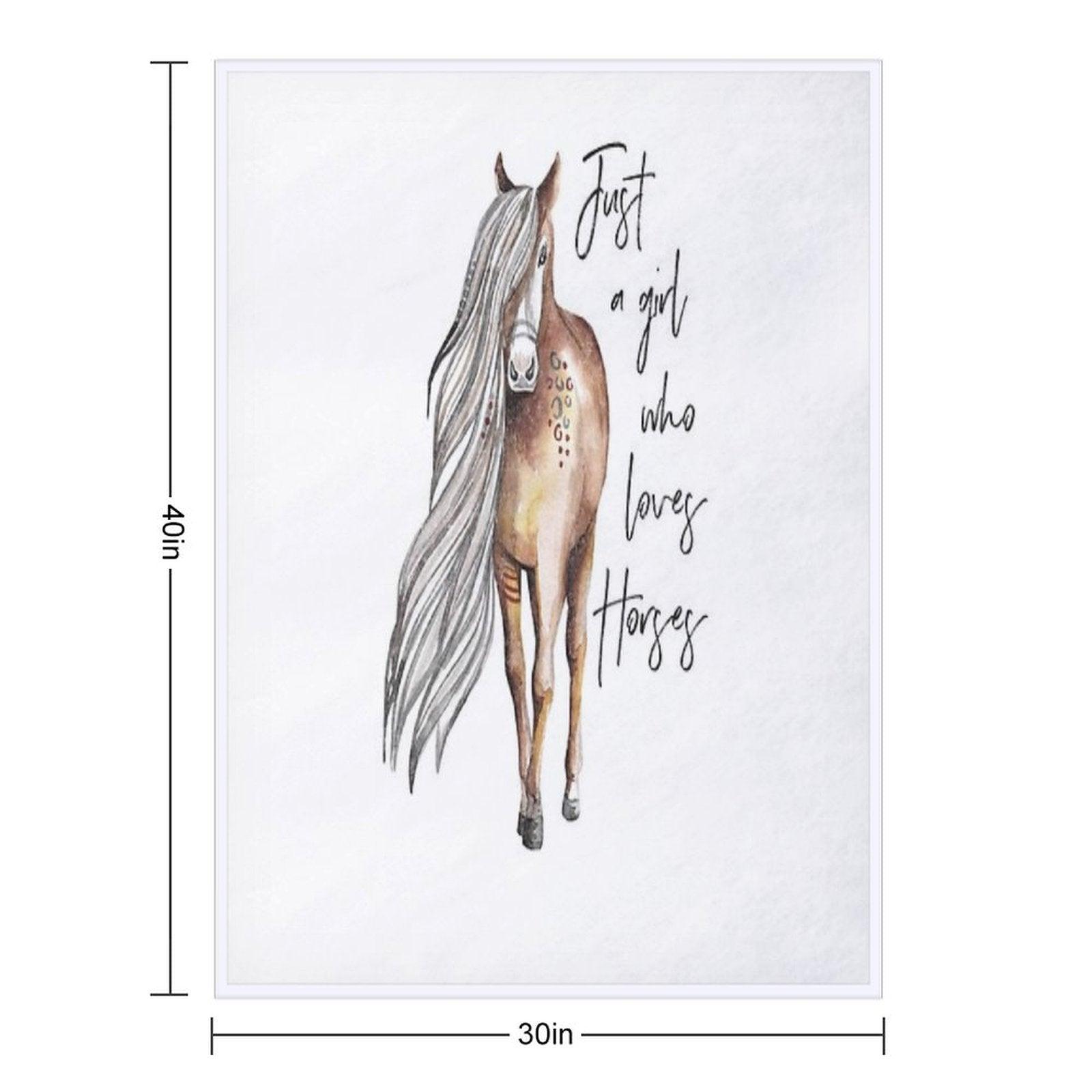 Just A Girl Who Loves Horses - Horse Lover Design Throw Blanket