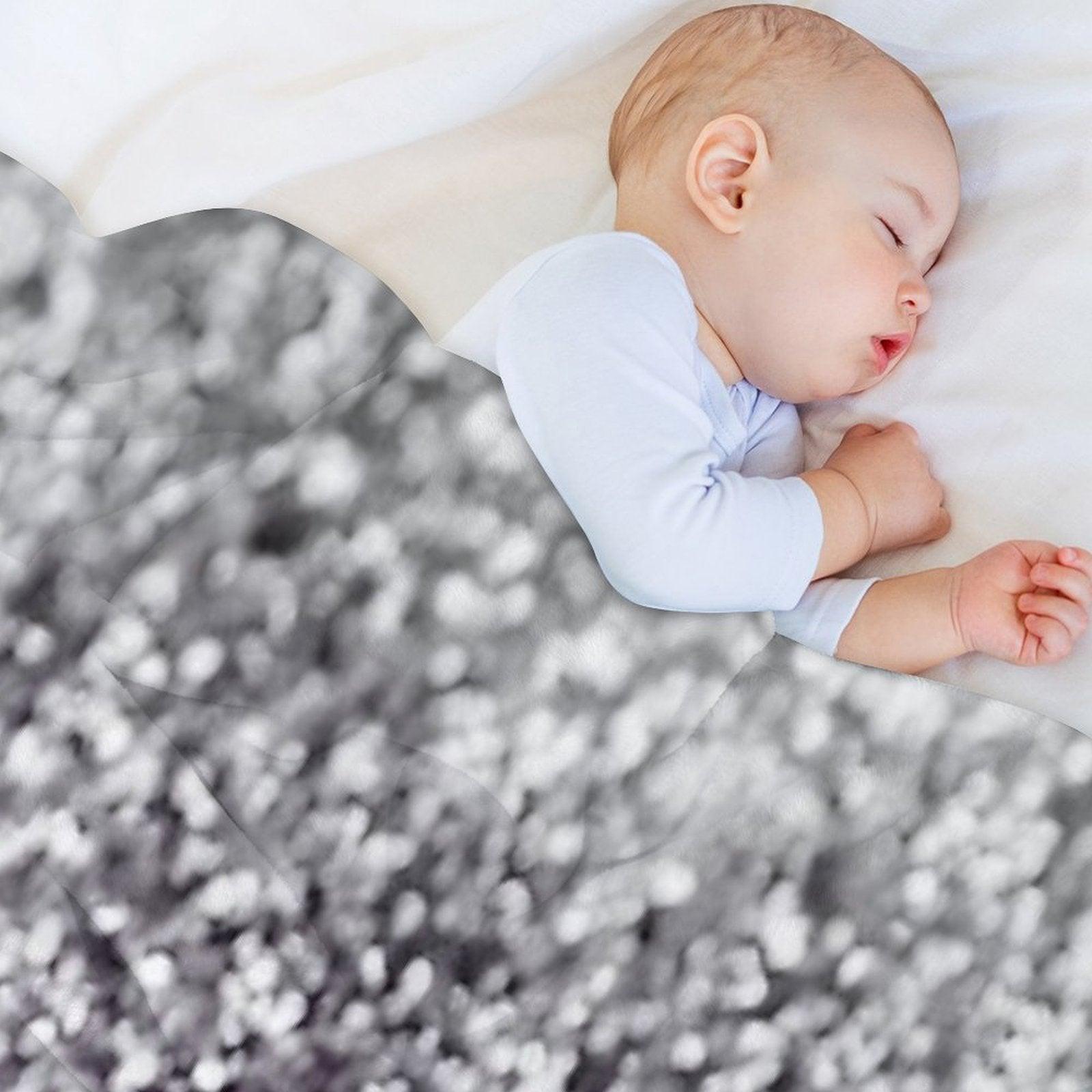 Dark Night Purple Black Silver Glam #1 (Photo of Glitter Only - Not Reflective) Throw Blanket