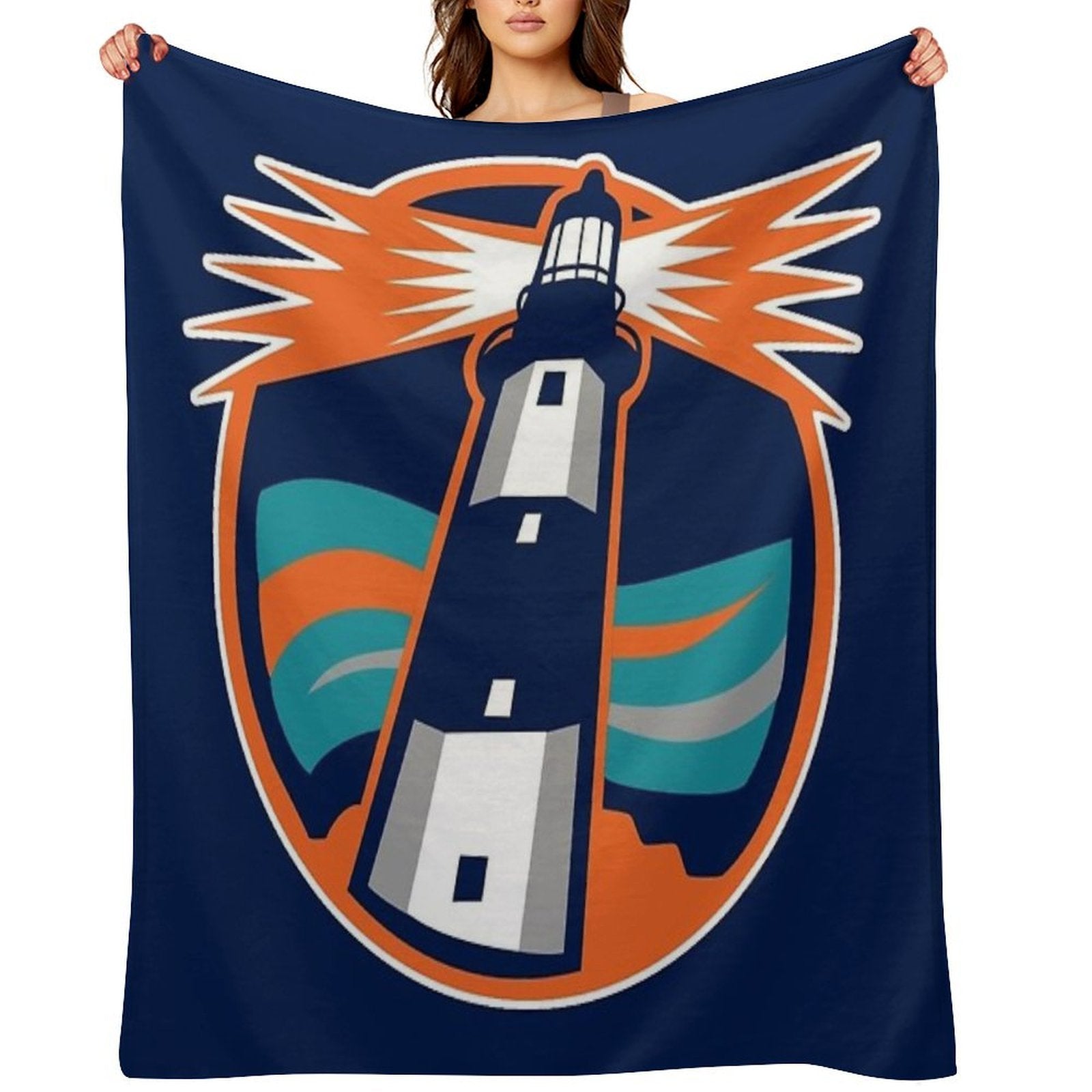 Islanders Lighthouse Reverse Retro Hockey Multi-functional Throw Blanket