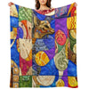 Faux Quilt Tile Pattern Compact Throw Blanket