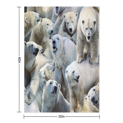 Polar Bears Wrinkle-free Throw Blanket