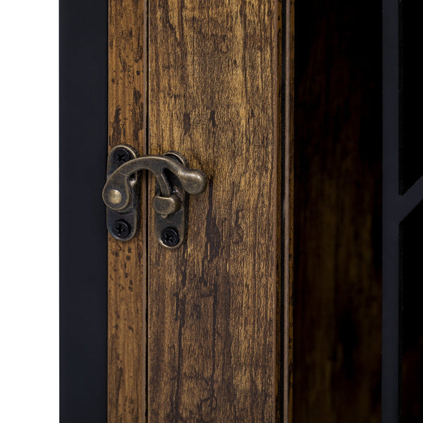 Furniture Style 2 in 1 PET FRIENDLY Dog Crate Composite Desk Hutch in Rustic Brown MDF and Steel