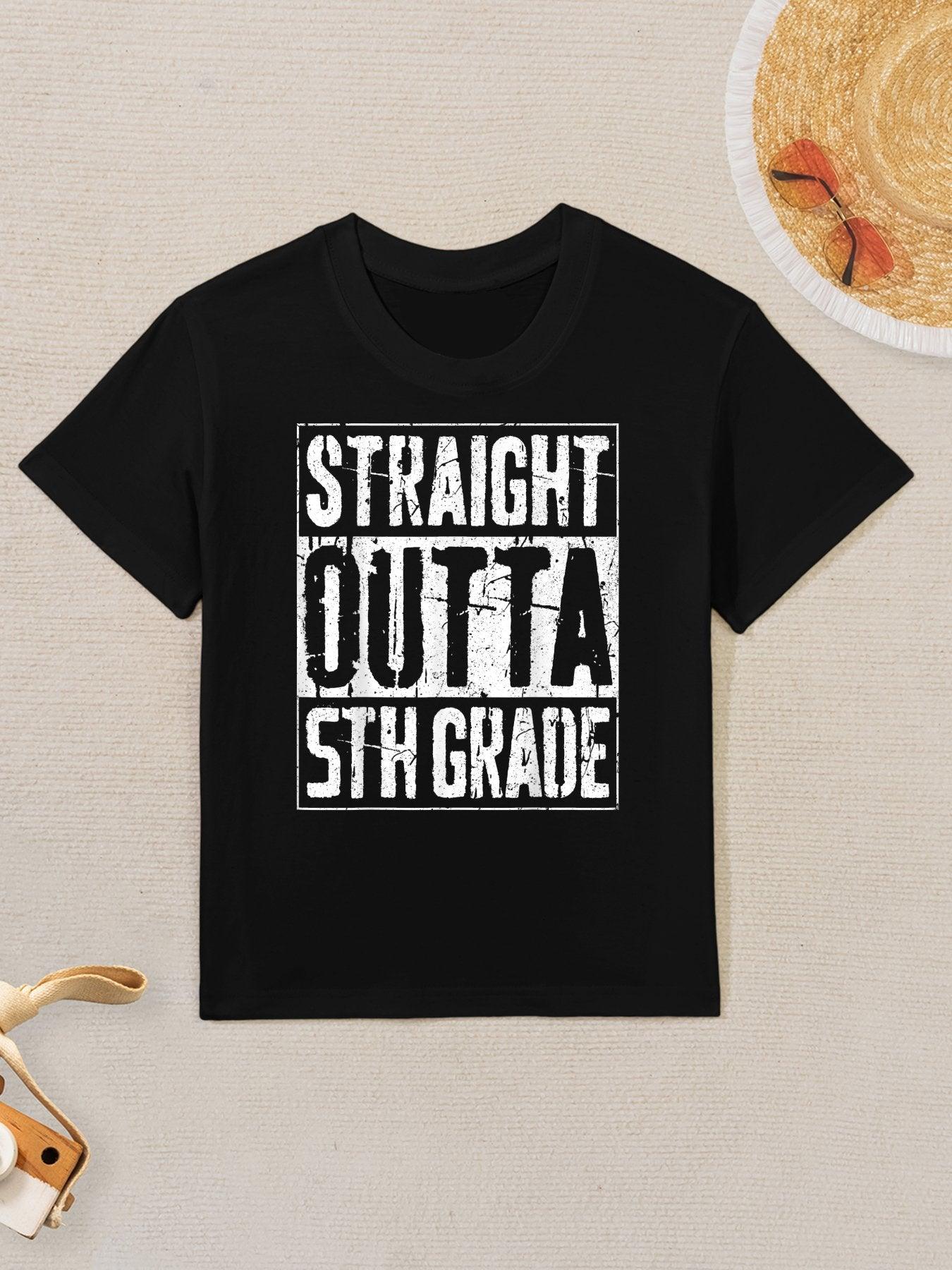 Straight Outta 5th Grade Kids Fifth Grade Graduation Kids T-Shirt