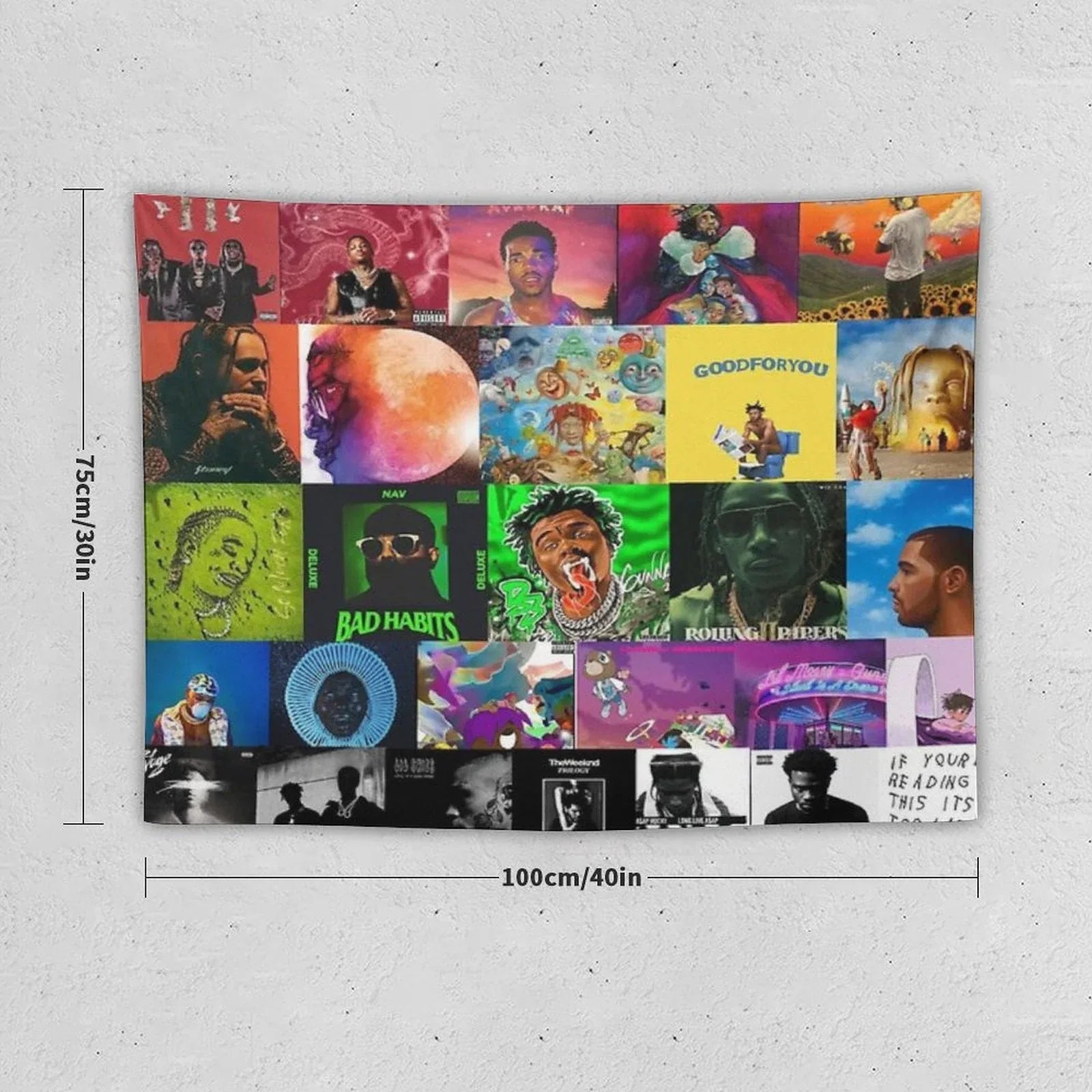 Album Cover Collage Tapestry