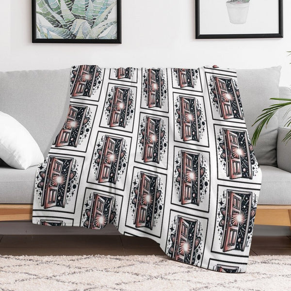 Planetary Cosmic Space Doorway Flash Tattoo Art Design Versatility Throw Blanket