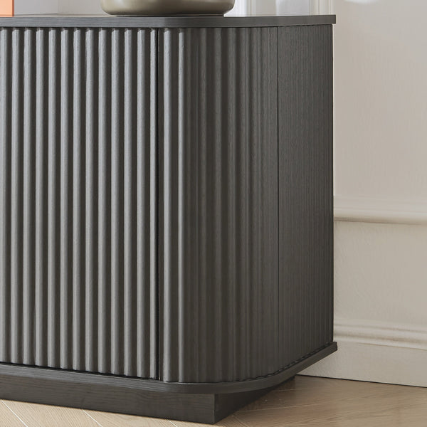 Ripple Modern TV Console – Soft Curves, Natural Wood Look